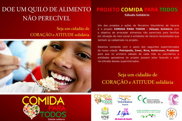  Projeto COMIDA PARA TODOS – Sábado Solidário