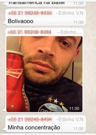 Foto de Edinho uniformizado ao lado de bebida vaza na internet; confira