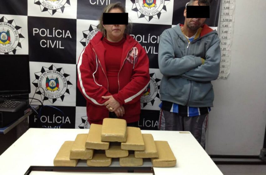 Presas duas pessoa com quase oito quilos de maconha