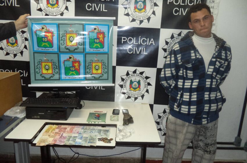 Preso homem que aliciava crianças e adolescentes para traficar drogas em Vacaria