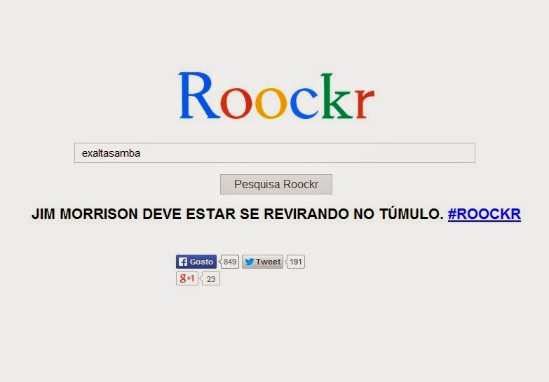 No estilo Google, site de busca só permite pesquisa de bandas de rock
