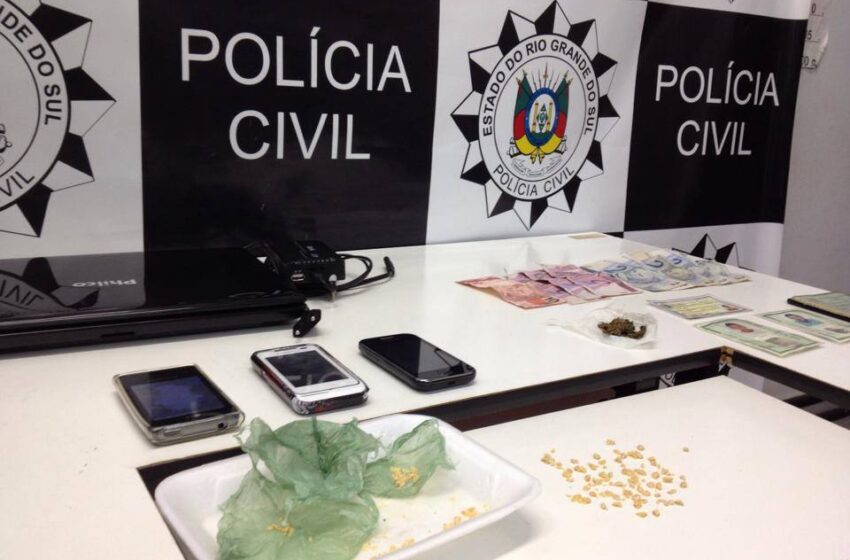Cinco pessoas presas em Vacaria, três por tráfico