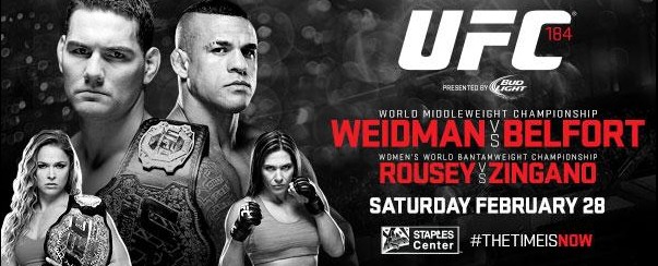  Divulgado o cartaz do UFC 184 com Weidman vs. Belfort