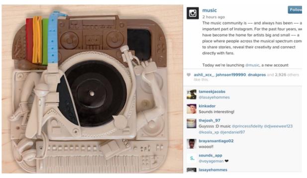 Instagram lança perfil dedicado à música