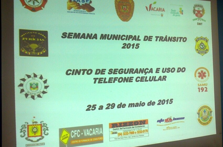 Definida a programação da Semana Municipal do Trânsito 2015