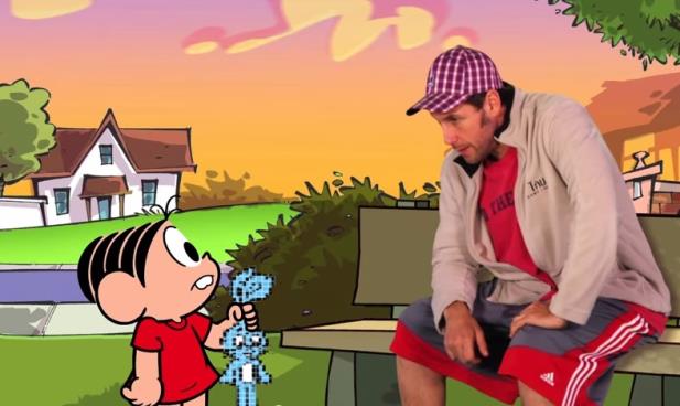 Adam Sandler bate um papo com a Mônica para divulgar “Pixels”