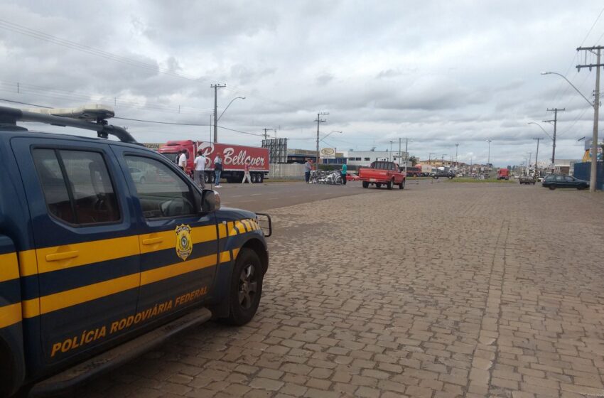 Tarde deste domingo teve manifestação de caminhoneiros em Vacaria