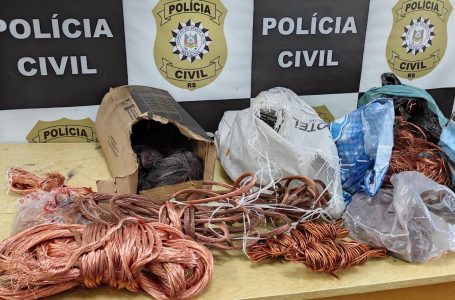 Polícia Civil em Vacaria apreende 67 quilos de cobre